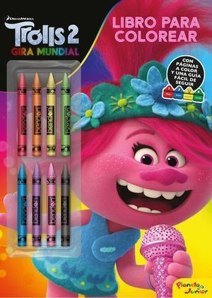 TROLLS 2.  LIBRO PARA COLOREZR CON CERAS