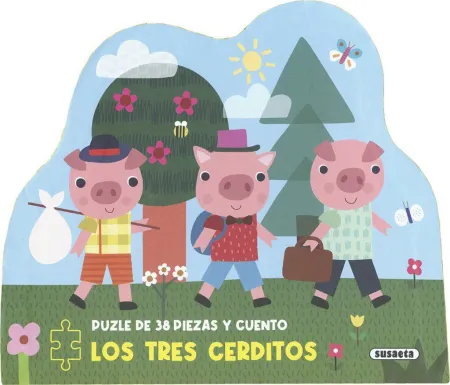 Los Tres Cerditos Puzzle de 38 Piezas y Cuento