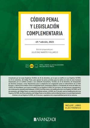CDIGO PENAL Y LEGISLACIN COMPLEMENTARIA (PAPEL + E-BOOK) 2023