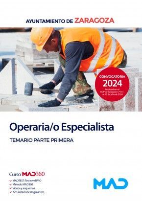 OPERARIO ESPECIALISTA TEMARIO I AYUNTAMIENTO ZARAGOZA 2024