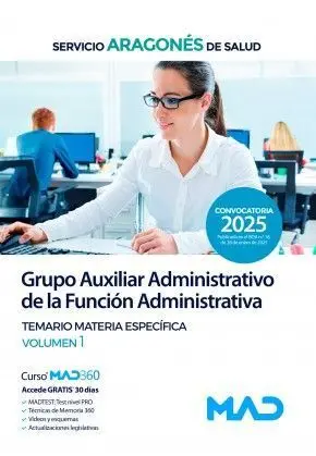 Auxiliar Administrativo Especifico Vol. 1 Salud Aragon Ed. 2025