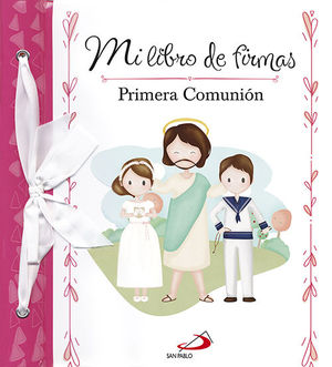 MI LIBRO DE FIRMAS ROSA PRIMERA COMUNION