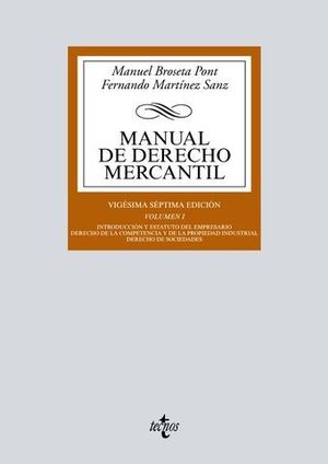 MANUAL DE DERECHO MERCANTIL  VOL 1