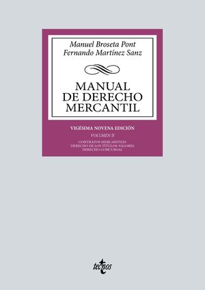 MANUAL DE DERECHO MERCANTIL VOL. II 2022
