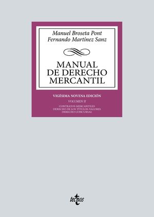 MANUAL DE DERECHO MERCANTIL VOL. II 2022
