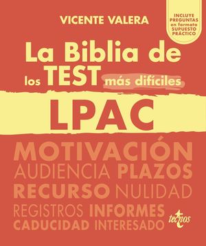 LA BIBLIA DE LOS TEST MS DIFCILES DE LA LPAC