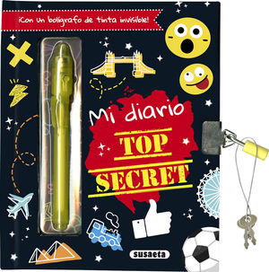 MI DIARIO TOP SECRET + BOLIGRAFO MAGICO ( NEGRO )