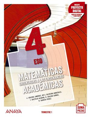 MATEMTICAS 4 ESO ACADEMICAS SUMA PIEZAS ED. 2021