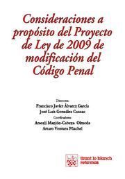 CONSIDERACIONES A PROPOSITO DEL PROYECTO DE LEY DE 2009 DE MODIFICACIO