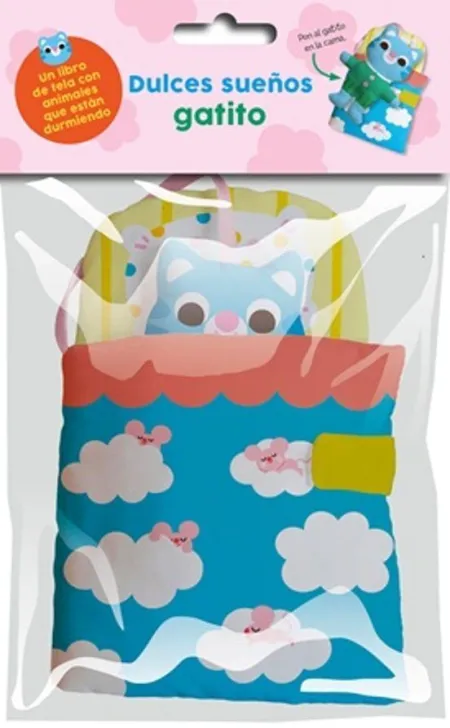Dulces Sueños Gatito. Libro de Tela con Peluche